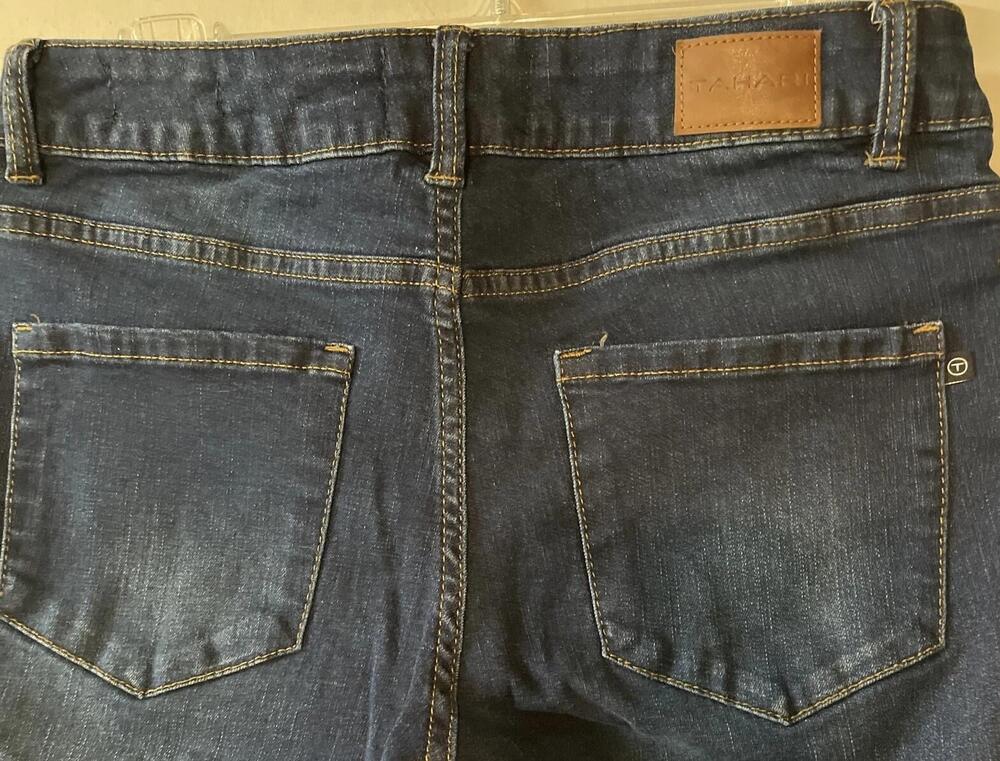 Tahari Jeans Womens 4/27 Blue Dark Wash Chloe Fit Solution Skinny Stretch Denim